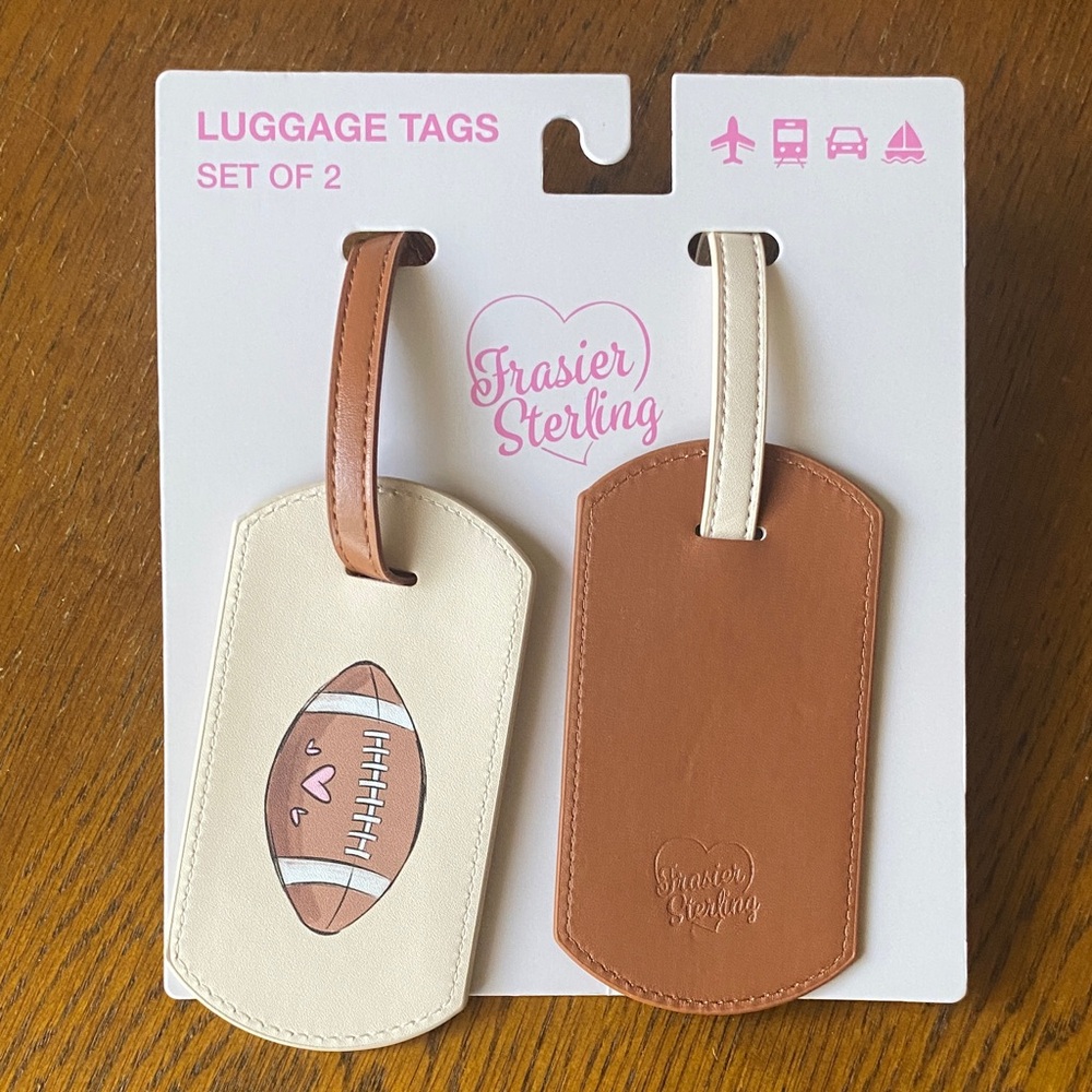 ANTHROPOLOGIE x Frasier Sterling Set of 2 Football Luggage Tags